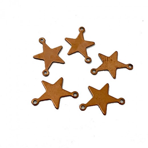 Mini Copper plated Star Blanks, 18mm, Pack of 10