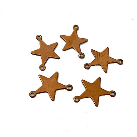 Mini Copper Star Blanks, 18mm, Pack of 5