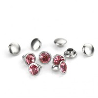 ImpressArt Light Pink Czech Crystal Rivets, 6mm, 10 pieces (5 Sets)