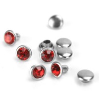 ImpressArt Light Red Czech Crystal Rivets, 6mm, 10 pieces (5 Sets)