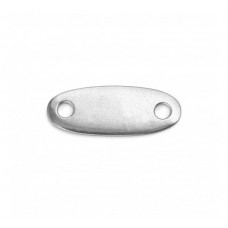 Pewter Oval Tag with Holes, 1 3/8 x 1/2" Blank