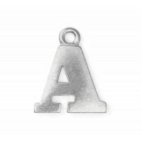 Letter Charm A, Pewter, 3/4" (19mm)