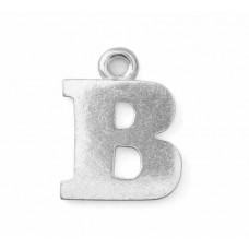 Letter Charm B, Pewter, 3/4" (19mm)