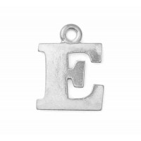 Letter Charm E, Pewter, 3/4" (19mm)