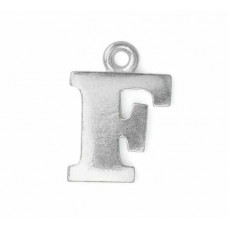 Letter Charm F, Pewter, 3/4" (19mm)