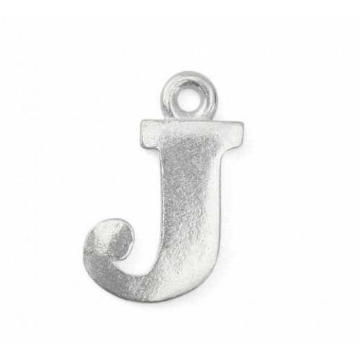 Letter Charm J, Pewter, 3/4" (19mm)