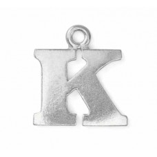 Letter Charm K, Pewter, 3/4" (19mm)