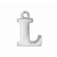 Letter Charm L, Pewter, 3/4" (19mm)