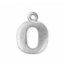 Letter Charm O, Pewter, 3/4" (19mm)