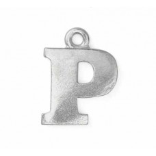 Letter Charm P, Pewter, 3/4" (19mm)