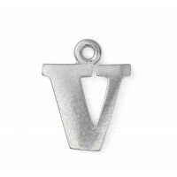 Letter Charm V, Pewter, 3/4" (19mm)