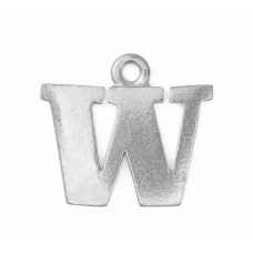 Letter Charm W, Pewter, 3/4" (19mm)