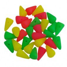 5x8mm Czech Baby Spikes, Bright Neon Mix Glass Beads, Pack of 30