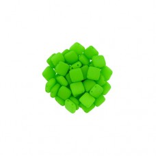 6mm Two Hole Tile, Neon Green, Approx 29 Beads