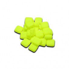 6mm Two Hole Tile, Neon Yellow, Approx 29 Beads