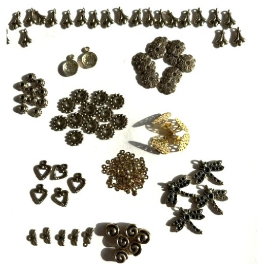 One Off Wonders -Gold Colour Collection, over 80 Beads, Charms, Clasps and Bezels! One Off Wonders -Gold Colour Collection, over 80 Beads, Charms, Clasps and Bezels!