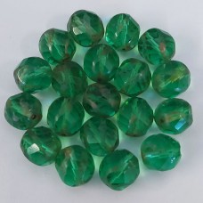One Off Wonder - Vintage Style Faceted Green Glass Beads