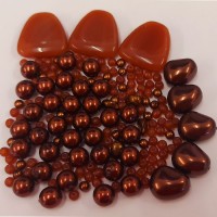 Rich Ruddy Bronze And Cornelian Bead Bundle