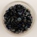 Blue Tit Beads - Black, Blue And Yellow Czech Mix