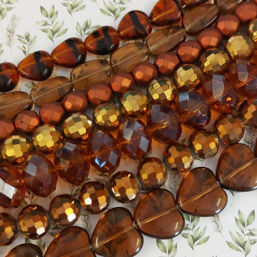 One Off Wonder - Hot Chocolate Brown, Gold and Bronze Bead Mix