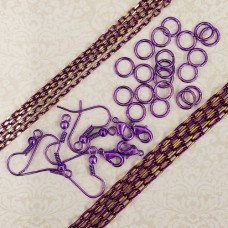 Summer Vibes Chain and Findings Bundle - Purple Pansy