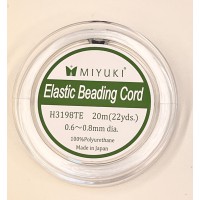 Miyuki 0.6 - 0.8mm diameter elastic beading cord, 20m reel 
