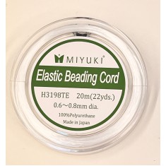 Miyuki 0.6 - 0.8mm diameter elastic beading cord, 20m reel 