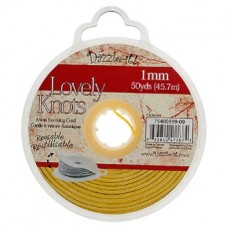 Yellow 1mm Knotting Cord on Bobbin, 50 yards / 46 Metres Approx. 