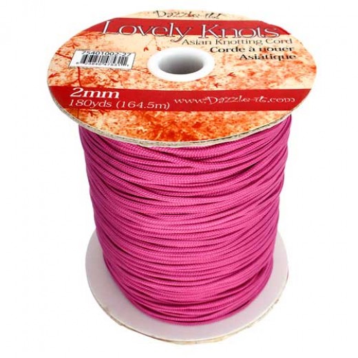 Strawberry Pink 2mm Knotting Cord,5 metre length