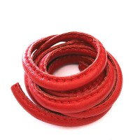 5 x 10mm Nappa Leather, Dark Red, 1 Metre