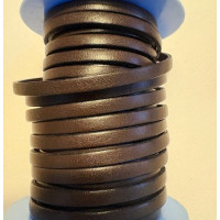 Chocolate Brown Flat Leather 5mm, 1m Length Chocolate Brown Flat Leather 5mm, 1m Length