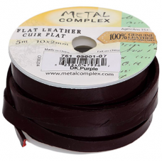 Dark Purple 10x2mm Leather, 5 Metre Reel
