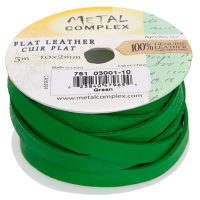 Green 10x2mm Leather, 3 Metre Reel