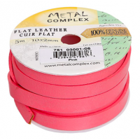 Pink 10x2mm Leather, 3 Metre Reel