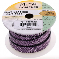 Purple Faux Snakeskin 10x2mm Leather, 3 Metre Reel