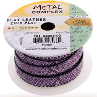 Purple Faux Snakeskin 10x2mm Leather, 5 Metre Reel