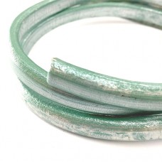 Metallic Sea Green 10 x 7mm Regaliz Leather in 20cm lengths