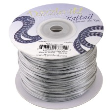 1mm Rattail Cord, Silver, in 7m pack