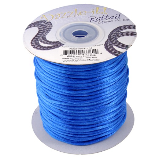 2mm Rattail Cord, Royal Blue, priced per 5 metre
