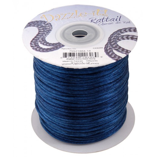 Rattail Cord 3mm Navy Blue, 5 Metres