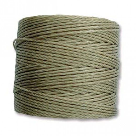 Khaki S-Lon 0.5mm Bead Cord on 77 yard Spool