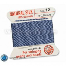 Blue Size 12 Silk, 0.98mm Dia 2M Card with built-in needle
