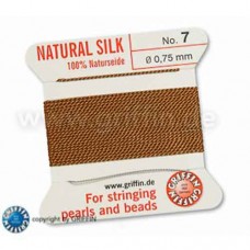 Cornelian Griffin Silk Thread with Needle, Size 7, 0.75mm dia. 2m long