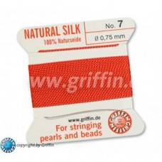 Coral Size 7 Silk, 0.75mm Dia 2M Card with built-in needle