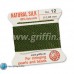 Olive Griffin Silk Thread with Needle, Size 12, 0.98mm dia. 2m long