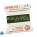 Olive Griffin Silk Thread with Needle, Size 4, 0.60mm dia. 2m long