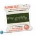 Olive Griffin Silk Thread with Needle, Size 7, 0.75mm dia. 2m long