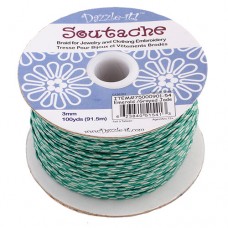 2-Tone Emerald / Greyed Jade 3mm Soutache, 10 Metre Length