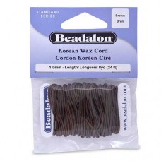 Korean Wax Cord, 1.0mm, Brown, 7.3M