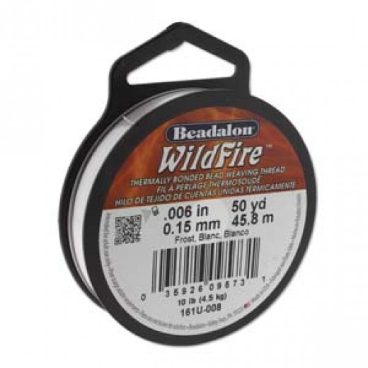 Beadalon 161U-008 Wildfire Beading Thread, 0.15mm ( 0.0006") Frost,  45m spool (50yds)